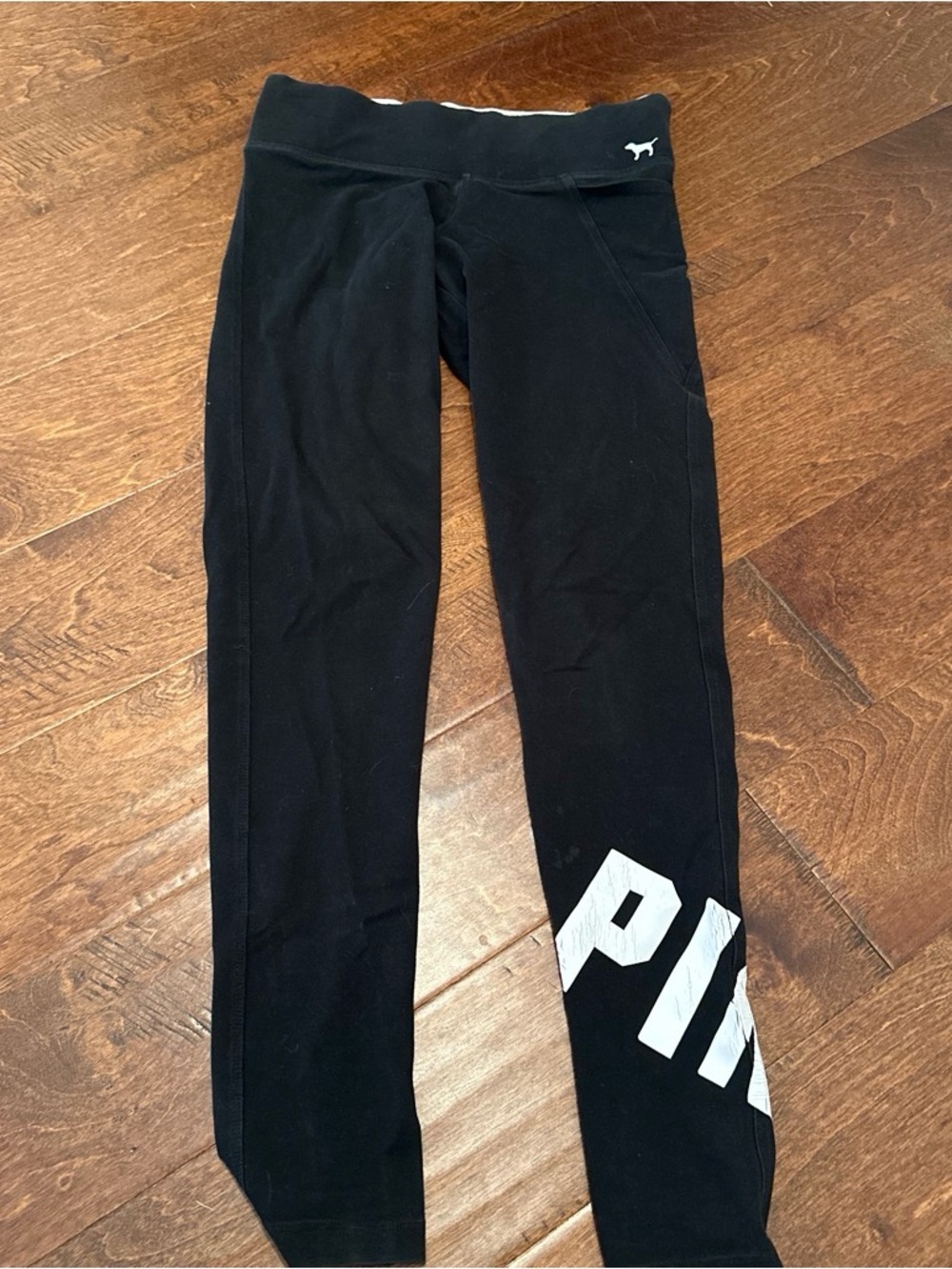 Victoria's Secret PINK Black Girls' Logo Leggings